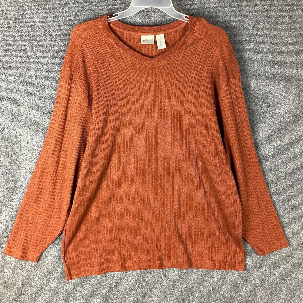 Vintage Fieldmaster Sweater Men's 2XL 100% Cotton V-Neck‎ Adults Pullover XXL